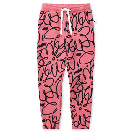 Minti Flower Outline Furry Trackies