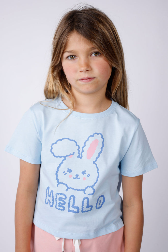 Minti Hello Bunny Bye Puppy Cropped Tee