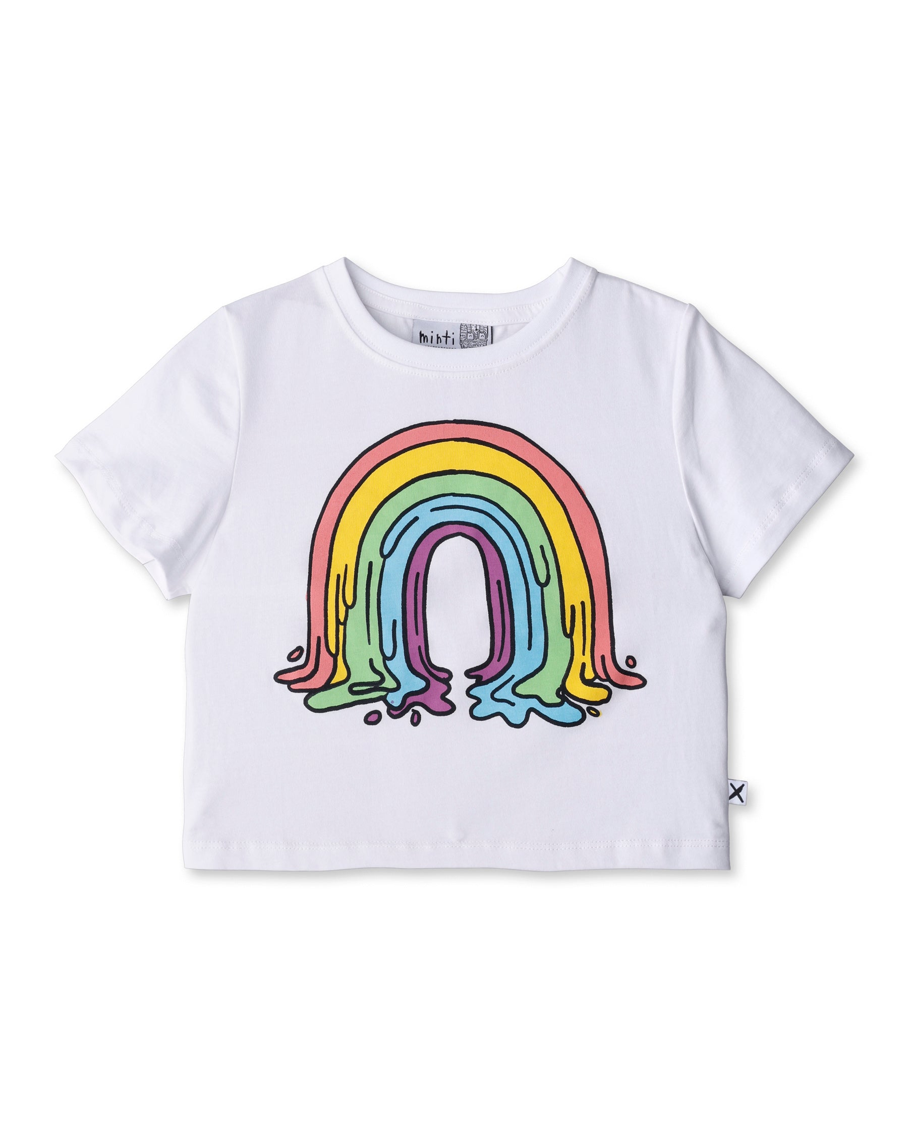 Minti Painted Rainbow Cropped Tee