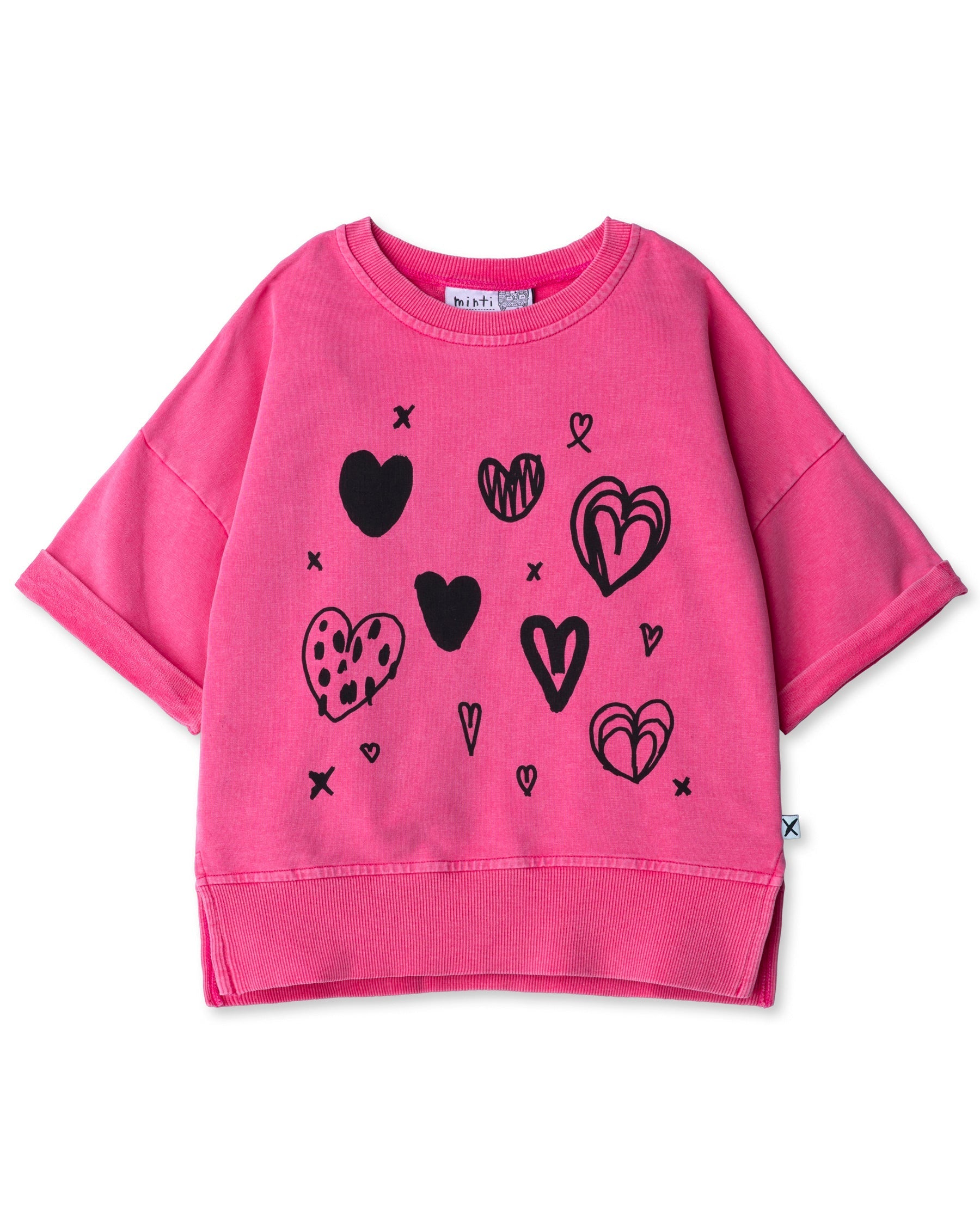 Minti Lots Of Hearts Short Sleeve Crew