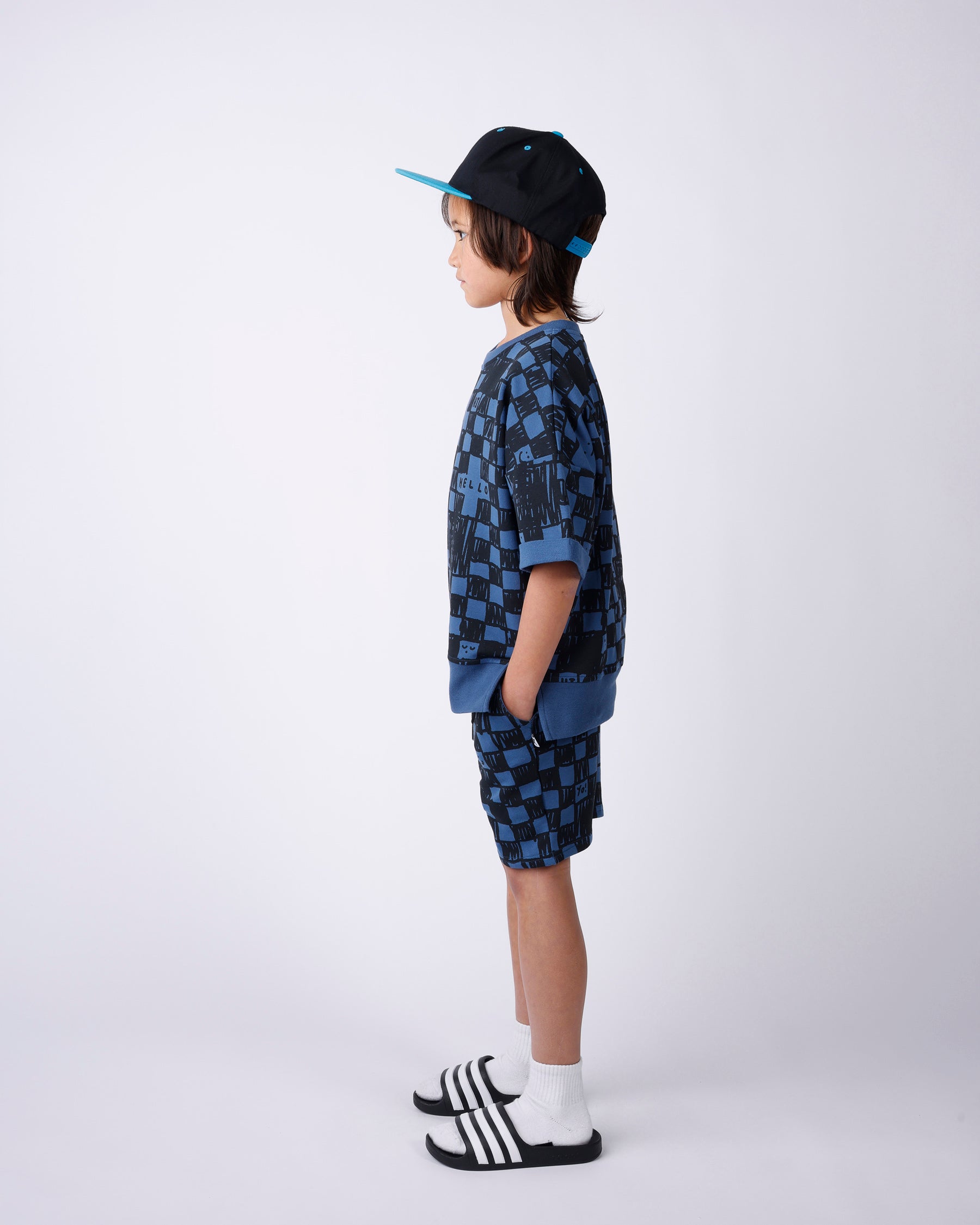 Minti Sketchy Grid Short Sleeve Crew