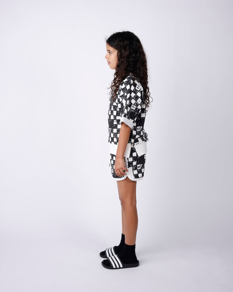 Minti Sketchy Grid Short Sleeve Crew