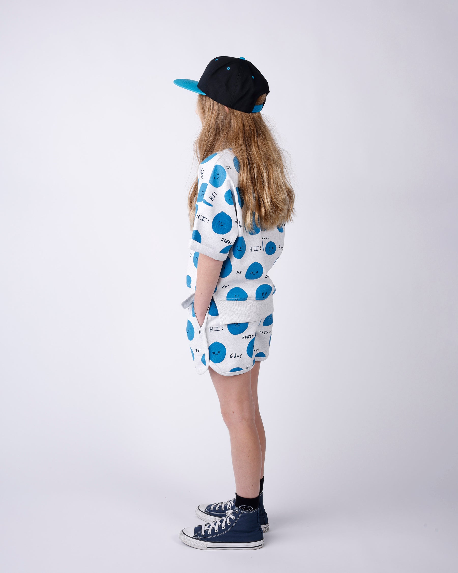 Minti Hello Faces Short Sleeve Crew