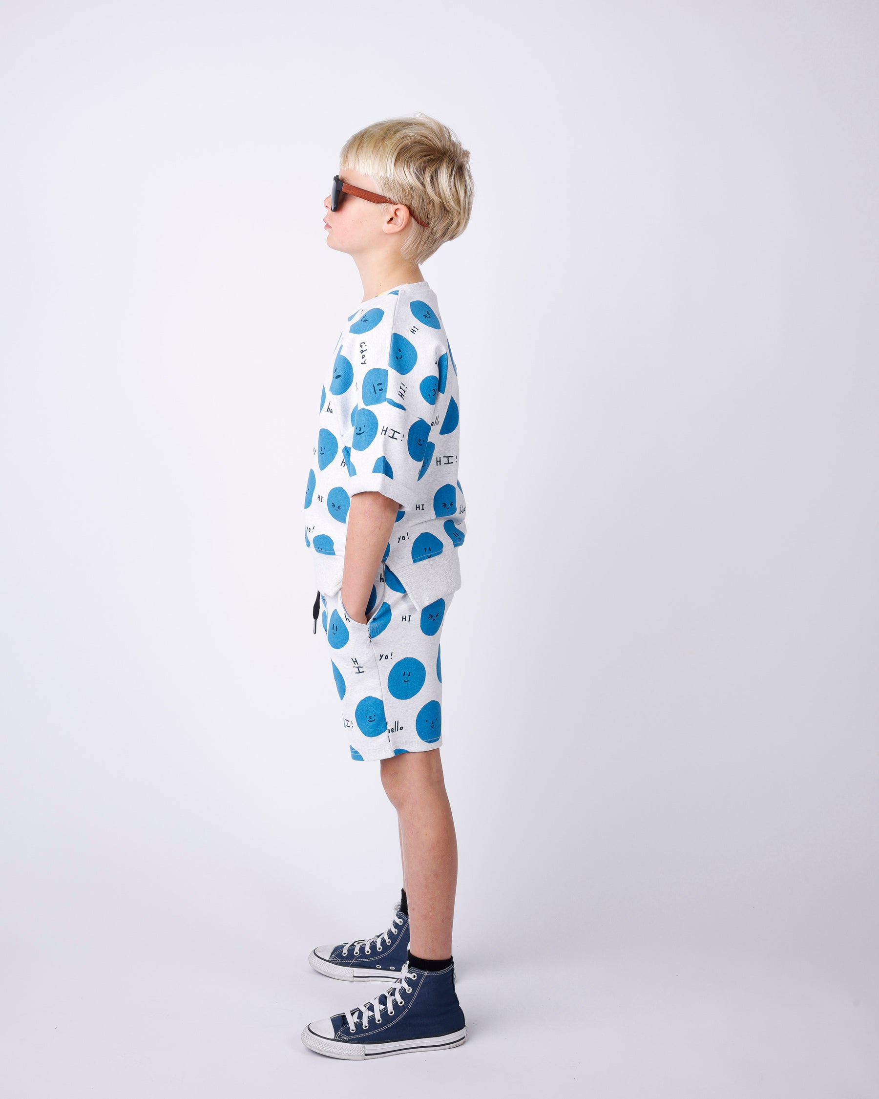 Minti Hello Faces Short Sleeve Crew